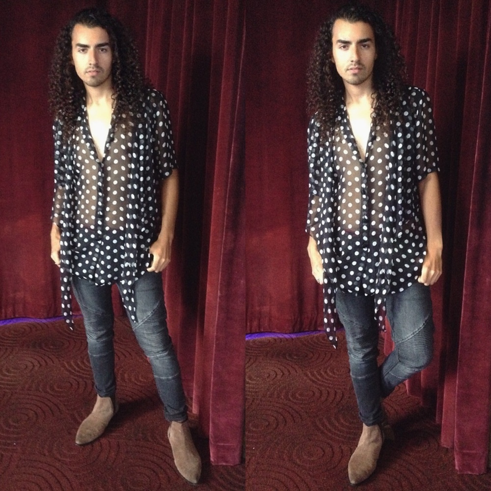Prizma polka dot sheer blouse